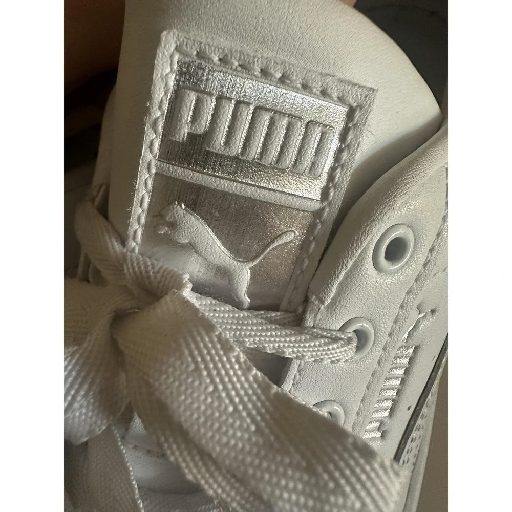 Puma Platform Shoes Womens Sz 9 White‎ Chunky Low Top Casual Sneaker 383684-01